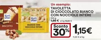 Offerta per Ritter Sport - Tavoletta Di Cioccolato Bianco Con Nocciole Intere a 1,15€ in Ipercoop