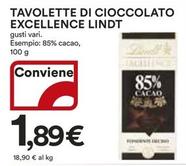 Offerta per Lindt - Tavolette Di Cioccolato Excellence a 1,89€ in Ipercoop