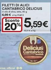 Offerta per Delicius - Filetti Di Alici Cantabrico a 5,59€ in Ipercoop