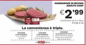 Offerta per Coop - Hamburger Di Bovino Adulto a 2,99€ in Ipercoop