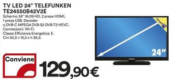 Offerta per Telefunken - TE24550B42V2E Tv 61 Cm (24") Hd Smart Tv Nero a 129,9€ in Ipercoop