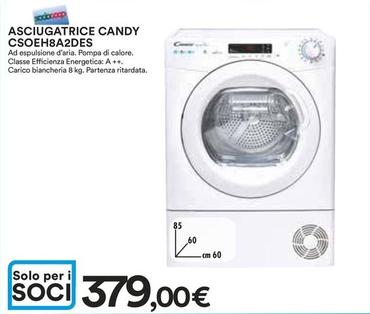 Offerta per Candy - Smart Pro CSOE H8A2DE S Asciugatrice Libera Installazione Caricamento Frontale 8 Kg A++ Bianco a 379€ in Ipercoop