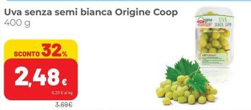 Offerta per  Origine Coop - Uva Senza Semi Bianca a 2,48€ in Superstore Coop