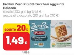 Offerta per Balocco - Frollini Zero Più 0% Zuccheri Aggiunti a 1,49€ in Superstore Coop
