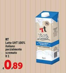 Offerta per RT - Latte UHT 100% Italiano Parzialmente Scremato a 0,89€ in Carrefour Ipermercati