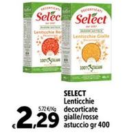 Offerta per  Select - Lenticchie Decorticate Giallelrosse Astuccio  a 2,29€ in Carrefour Ipermercati