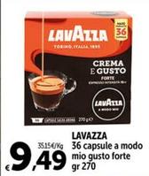 Offerta per  Lavazza - 36 Capsule A Modo Mio Gusto Forte  a 9,49€ in Carrefour Ipermercati