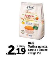 Offerta per Dais - Tortina Arancia, Carota E Limone a 2,19€ in Carrefour Ipermercati
