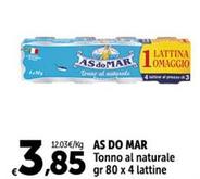 Offerta per Asdomar -  Tonno Al Naturale Gr 80 X 4 Lattine  a 3,85€ in Carrefour Express