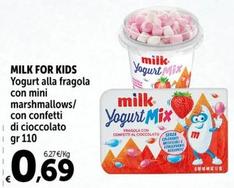 Offerta per  Milk For Kids - Yogurt Ala Fragola Con Mini Marshmallows a 0,69€ in Carrefour Express