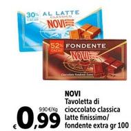 Offerta per Novi - Tavoletta Di Cioccolato Classica Latte Finissimo a 0,99€ in Carrefour Express