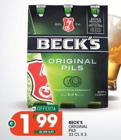 Offerta per Becks - Original Pils a 1,99€ in Crai