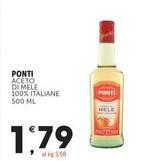 Offerta per Ponti - Aceto Di Mele 100% Italiane a 1,79€ in Crai