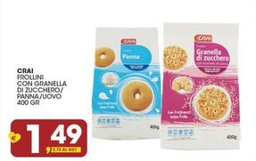 Offerta per Crai - Frollini Con Granella Di Zucchero/ Panna/ Uovo a 1,49€ in Crai