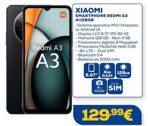 Offerta per Xiaomi - Smartphone Redmi A3 4+128Gb a 129,99€ in Euronics