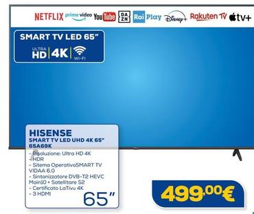 Offerta per Hisense - Smart Tv Led Uhd 4k 65" 65A69K a 499€ in Euronics