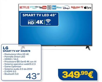 Offerta per Lg - Smart Tv Led 43" 43UR78 a 349,99€ in Euronics