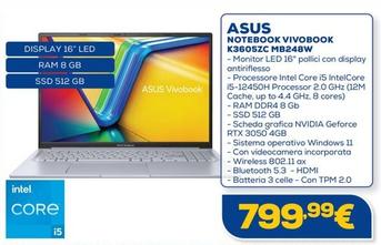 Offerta per Asus - Notebook Vivobook K3605ZC MB248W a 799,99€ in Euronics