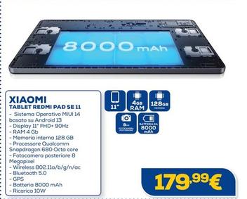Offerta per Xiaomi - Redmi Pad SE 128 Gb 27,9 Cm (11") Qualcomm Snapdragon 4 Gb Android 13 Verde a 179,99€ in Euronics