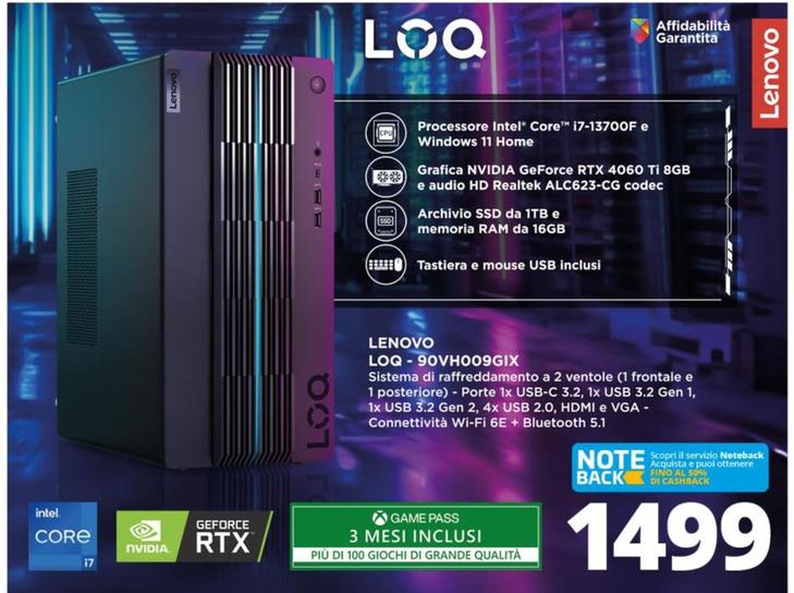 Offerta per Lenovo - Loq-90VH009GIX a 1499€ in Comet