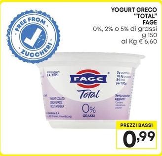 Offerta per Fage - Yogurt Greco "Total" a 0,99€ in Pam