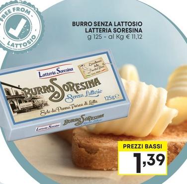 Offerta per Latteria Soresina - Burro Senza Lattosio a 1,39€ in Pam