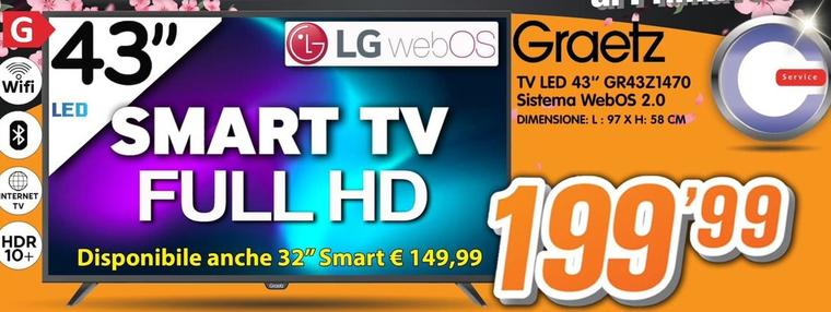 Offerta per Lg - Tv Led 43" GR43Z1470 Sistema Webos 2.0 a 199,99€ in Golino Service