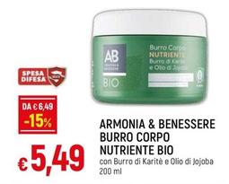 Offerta per Armonia & Benessere - Burro Corpo Nutriente Bio a 5,49€ in Famila Superstore