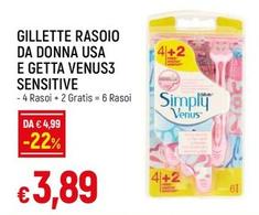 Offerta per Gillette - Rasoio Da Donna Usa E Getta Venus3 Sensitive a 3,89€ in Famila Superstore