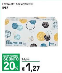 Offerta per  Iper - Fazzoletti Box 4 Veli X80  a 1,27€ in Iper La grande i