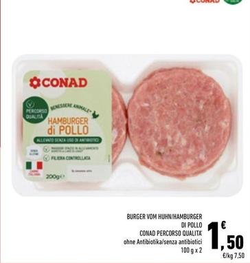 Offerta per Conad Percorso Qualita' - Hamburger Di Pollo a 1,5€ in Conad City