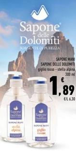 Offerta per Sapone Delle Dolomiti - Sapone Mani a 1,89€ in Conad