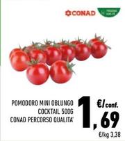 Offerta per  Conad - Pomodoro Mini Oblungo Cocktail Percorso Qualità  a 1,69€ in Margherita Conad