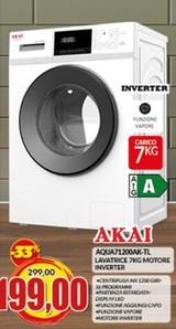 Offerta per Akai - AQUA71200AK-TL Lavatrice 7Kg Motore Inverter a 199€ in Risparmio Casa