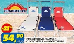 Offerta per Lettino Pieghevole Parasole + Cuscino Stelle Marine/ Tartarughe a 54,9€ in Risparmio Casa