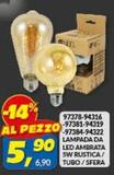 Offerta per Lampada Da Led Ambrata 5w Rustica/ Tubo/ Sfera a 5,9€ in Risparmio Casa