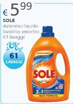 Offerta per Sole - Detersivo Liquido Lavatrice a 5,99€ in Acqua & Sapone