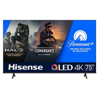 Offerta per Hisense - 75E7KQ TV 190,5 cm (75") 4K Ultra HD Smart TV Wi-Fi Nero 300 cd/m² a 749,9€ in Unieuro