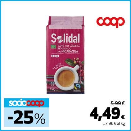Offerta per CAFFÈ ARABICA 100% BIOLOGICO NICARAGUA SOLIDAL COOP in Ipercoop