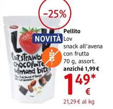 Offerta per Pellito - Lov Snack All'Avena Con Frutta a 1,49€ in dm