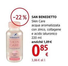 Offerta per San Benedetto - Skin Care Acqua Aromatizzata Con Zinco, Collagene E Acido Ialuronico a 0,85€ in dm