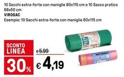 Offerta per Virosac - 10 Sacchi Extra-forte Con Maniglie O 10 Sacco Pratico a 4,19€ in Iper La grande i