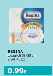 Offerta per Regina - Tovaglioli 38X38 Cm 2 Veli 43 Pz a 0,99€ in Tigotà