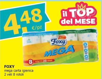 Offerta per Foxy - Mega Carta Igienica 2 Veli 8 Rotoli a 4,48€ in Tigotà