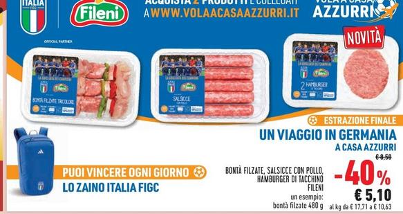 Offerta per Fileni - Bontà Filzate, Salsicce Con Pollo, Hamburger Di Tacchino a 5,1€ in Conad