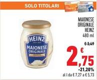 Offerta per Heinz - Maionese Originale a 2,75€ in Conad