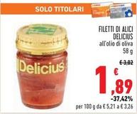Offerta per Delicius - Filetti Di Alici a 1,89€ in Conad