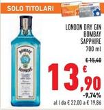 Offerta per Sapphire - London Dry Gin Bombay a 13,9€ in Conad