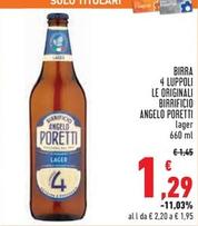 Offerta per Angelo Poretti - Birra 4 Luppoli Le Originali Birrificio a 1,29€ in Conad Superstore