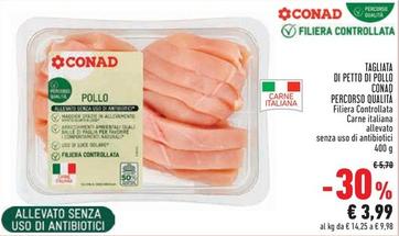 Offerta per Conad - Tagliata Di Petto Di Pollo Percorso Qualita a 3,99€ in Conad Superstore